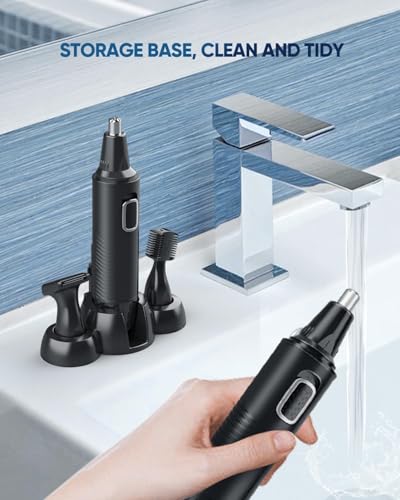 Nose Hair Trimmer, USB Rechargeable Nose Hair Trimmer, 3-in-1 Set, Ear Hair Trimmer with Double Cutting Blades, Professional Painless Eyebrows and Face Hair Trimmer for Men and Women
