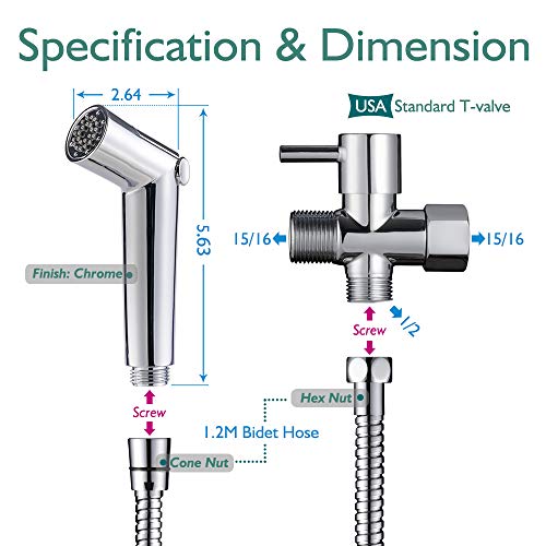 Handheld Bidet Sprayer for Toilet,Toilet Water Sprayer, Tushy Bidet, Hand Bidet Muslim Shower,Cloth Diaper Sprayer,Home Bidet Toilet Attachment Sprayer