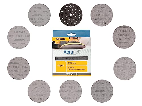 Mirka Abranet sanding discs Mix-Pack 150 mm Hook & Loop 10 pcs