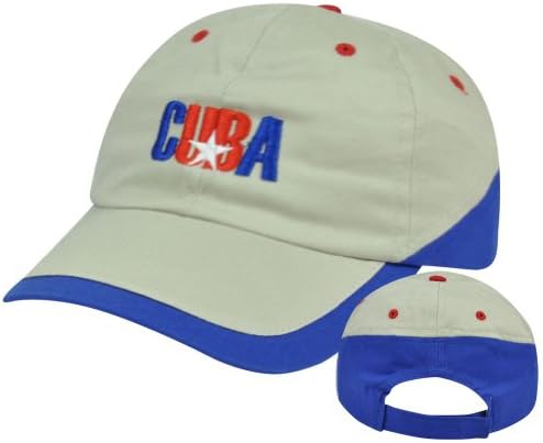 Cuba Plain Curved Bill Garment Wash Caribbean Country Hat Cap Gorra Adjustable