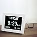 Digital Day Clock Calendar Large-Time Day and Date Display for Seniors Memory Loss Dementia Visually Impaired-8 Inch 8 Languages-Gift for Elderly Living Aid-Dims at Night