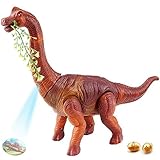 Dahuniu Walking Realistic Toy Dinosaurs Make Sounds, Light Up Eyes,Project Images and Lay Eggs (with 2 eggs), Dinosaur Toys Dinosaur Set for Boys Girls 2 3 4 5 Toddler Toy