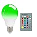 E27 15W RGB LED Light Bulb 16 Colors Changing Dimmable Multi Color LED Light with IR Remote Control 360° Beam Angle LED Lamp 85-265V for Home Decoration/Bar/Party/KTV Mood Lighting