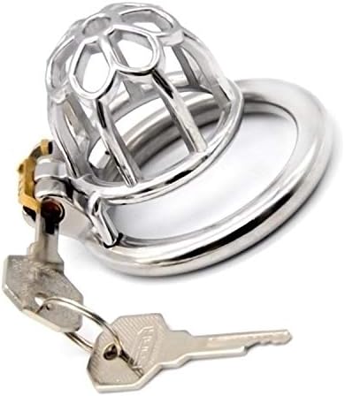 Bondage Masters Surgical Grade Stainless Steel Male Chastity Device, Ultra Short with 50 mm Ring, Silver - Image 4