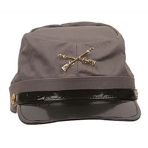 100% Wool Men's Civil War Replica Kepi Hat S/M Grey - Image 2