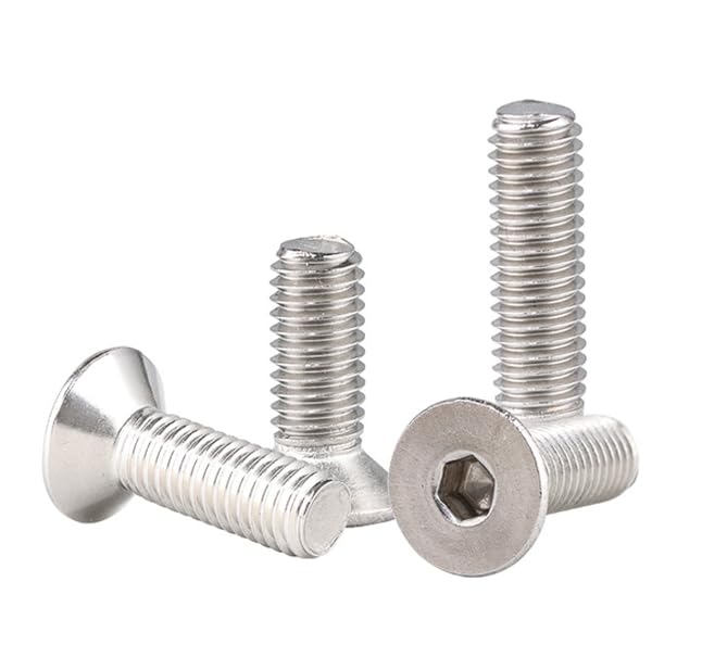 Photo 1 of 100Pcs M3x14mm Flat Head Socket Cap Screws Countersunk Bolts, Allen Socket Drive, Stainless Steel 18-8 (304), Bright Finish,Metric Bolts, Silver