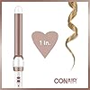 Conair Double Ceramic Curling Wand, 1 Inch Curling Wand, White / Rose Gold