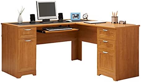 realspace Magellan Collection en forma de L escritorio, miel de arce