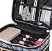 EN'DA professional Big Size Cosmetic Bag for Organize Makeups Travel Makeup Bag with Clear Mirror Single Layer Large Storage Space (Black1)