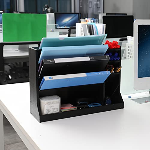 Wooden Wall Mounted File Holder 4Tier Vertical Hanging /desktop