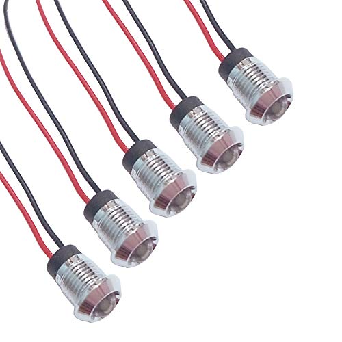 5PCS/set 8mm 5/16" LED Signal Indicator Bulb Pilot Dash Light with Cable Length 20.5cm / 8.1 inch for Car Auto Vehicle Boat - Thumbnail 6