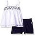 Nautica Baby Girls' Tank Top with Fashion Short Set, Sail White, 18 Months