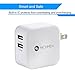 Dual Port USB Wall Charger 5V/ 4.8A with 6FT Lightning Cable & 6FT Micro USB Cord – Fast Travel Wall Charger with Smart Technology, Foldable Plug for iPhone / iPad / Samsung / Moto / Blackberry