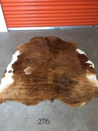 Vanhides Brown Cowhide Rug Leather Area Carpet Size 5x5