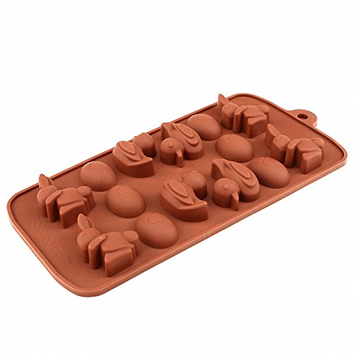 2-Pack Bunny Duck Egg Molds - Mold Easter Sunday Silicone Molds for Chocolate, Ice Cube, Jello, Hard Candy, Gummy