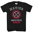Marvel Avengers X-Men Professor Xavier Institute Logo Fantastic Four X-Force Adult Mens Graphic Tee T-Shirt Black (Medium)