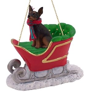 Amazon.com: Miniature Pinscher Sleigh Christmas Ornament ...