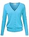NINEXIS Womens Basic Long Sleeve V-Neck Button Down Knit Cardigan Sweater