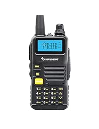 Quansheng UV-R50 - Radio de doble banda recargable de largo alcance Walkie Talkie (5 W, transceptor FM con auriculares), color negro
