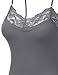 JJ Perfection Women's Adjustable Spaghetti Strap Lace Trim Cami Tunic Tank Top MIDGRAY XL