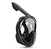 Vaincre 180° Full Face Snorkel Mask with Panoramic View Anti-Fog,Anti-Leak Snorkeling Design with Adjustable Head Straps-See Larger Viewing Area Than Traditional Masks for Adults Youth (Black S/M)