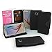 Galaxy S6 Case - Cellto Premium Wallet [Dual Magnetic Flap] Diary Cover/w ID Pocket Top Quality & Stand in Multiple Angles - Black