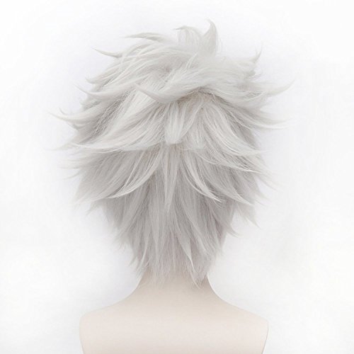 Anogol Hair Cap+ Layered Silver Bleach Cosplay Wig Hitsugaya Toushirou DM-509 - Image 5