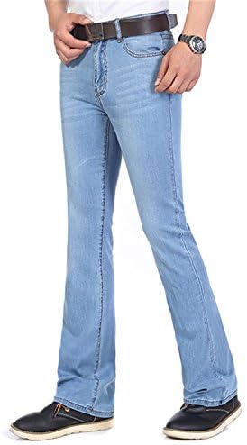 Men's Summer Clothing Fashion Bell Bottom Jeans Male Slim Semi-Flared Male Jeans Trousers Ultra-Thin