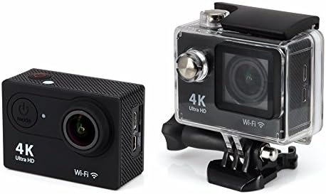 GView-WiFi Sports Action Camera 4K Ultra-HD Waterproof DV Video Camcorder 12MP 170 Degree Wide Angle 2 inch LCD Screen + Rechargeable Batteries (Black)