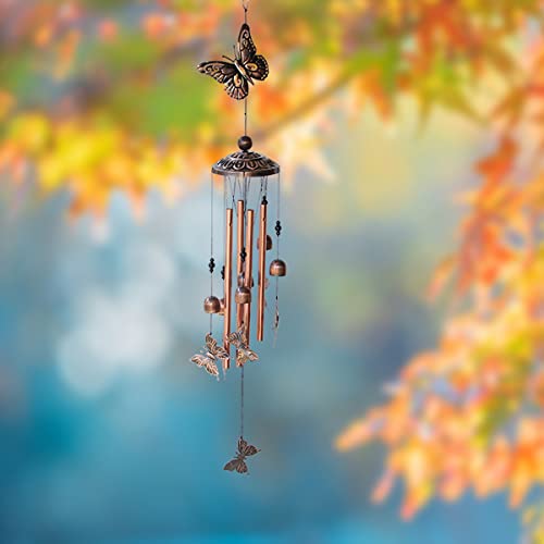 Wind Chimes Outdoor, Butterfly Wind Chimes for Outside, Sympathy Wind Chimes for Loss of Loved One, Memorial Wind Chimes with Hook Sympathy Gift for Home Outdoor Decor