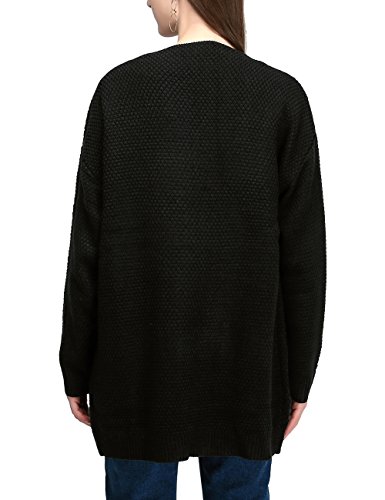 JCBABA Cardigan Sweater For Women, Women's Boho Long Sleeve Casual Open Front Knit Cardigan Sweater Outerwear With Pocket (XL, Black) - Thumbnail 4