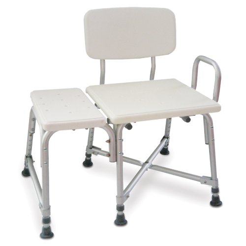 Aquasense Adjustable Bariatric Transfer Bench with Armrest, Heavy Duty
