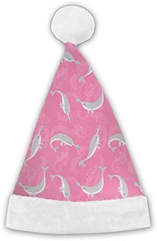 Seasonlogo Doughnut Narwhal Traditional Plush Christmas Santa Hat Costume Holiday Hats For Dinner Table Cutlery Holders