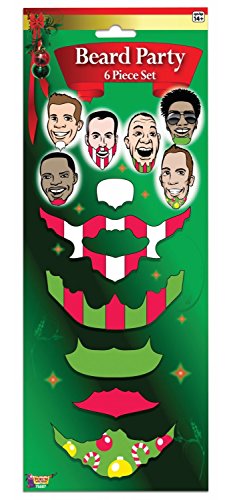 Forum Men's 6-Piece Christmas Beard Party Set