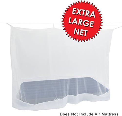 Premium Mosquito Net for Single Bed, crib, hammock or camping by Alpine Grand, Full hanging kit with extra-long strings and 8 hooks, Free Carry Bag