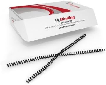 MyBinding 4 to 1 Pitch Spiral Binding Coil - 172 Sheets - 20 milimeter Diameter, Black, Qty 100 (P103-20-12~D)