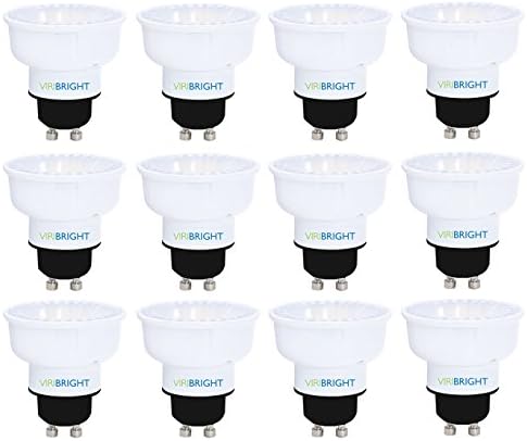 Viribright 750100-12 0100 35W Equivalent MR16 GU10 LED Light, Cool White 4000K, Wide Flood 115° Beam Angle, (Pack of 12), Dimmable, 12 Piece