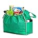 Home Kitchen Reusable Grocery Bags Set of 2, Foldable Shopping Tote Bag Organizer for Supermarket Trolley Cart Outdoor Camping, Holds Up to 40 lbs (Green)