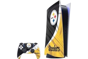 Skinit Decal Gaming Skin Compatible with PS5 Bundle - Officially Licensed NFL Pittsburgh Steelers Design