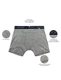 Lucky Brand - Calzoncillos tipo bóxer de algodón elástico para hombre con mosca funcional (6 unidades)