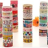 10 Kawaii 5M Tapes Mix Designs Cartoon Adhesive Tape Set for Scrapbooking/Craft