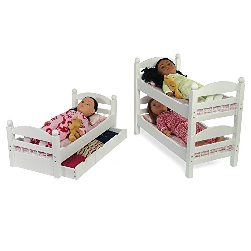 18 Inch Doll Furniture 3 Single Stackable White Doll Beds! Triple