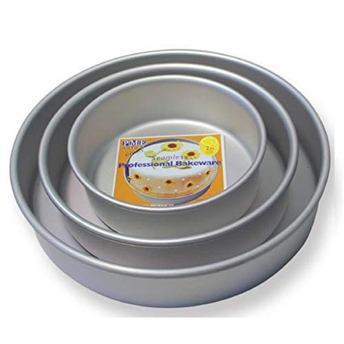 ART OF CAKE PME RND 6" 8" &10" x 2" inch deep Set of three Round anodises aluminium Baking Tins 6 inch, 8 inch and 10 inch, all 2 inch deep