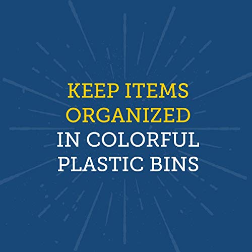 Really Good Stuff Large Plastic Book Organizer Bins, Dividers, Built-in Label Holder, 13.5" by 13.5" by 7.75" (Set of 4, Primary Colors) - For Picture Books, Large Reference Books in Classroom or Home - Thumbnail 7