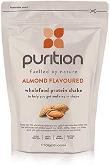 Wholefood Almond Protein Shake (1.1lbs) Ideal for weight loss &amp; post exercise recovery - 100% natural meal replacement - Breakfast smoothie for men &amp; women