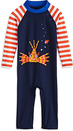 Coolibar UPF 50+ Baby Beach One-Piece Swimsuit - Sun Protective (12-18 Months - Lion Around)