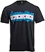 Ann Arbor T-shirt Co. Chicago City Flag Skyline | Vintage Retro-Feel Black T-Shirt for Men or Women - (Black,2XL)