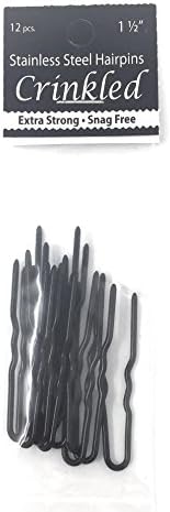 Marilyn Faye's U-Shaped Crinkled Hair Pins (Set of 12) (1.5 inch, Black)