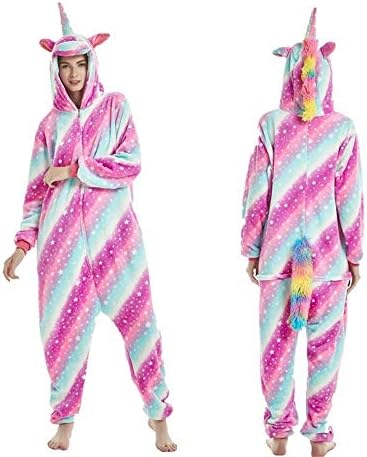 Fleece Onesie Pajamas for Women Adult Cartoon Animal Unicorn Christmas Halloween Cosplay Onepiece Costume