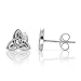 Chuvora 925 Oxidized Sterling Silver Triangle Celtic Knot 10 mm Post Stud Earrings